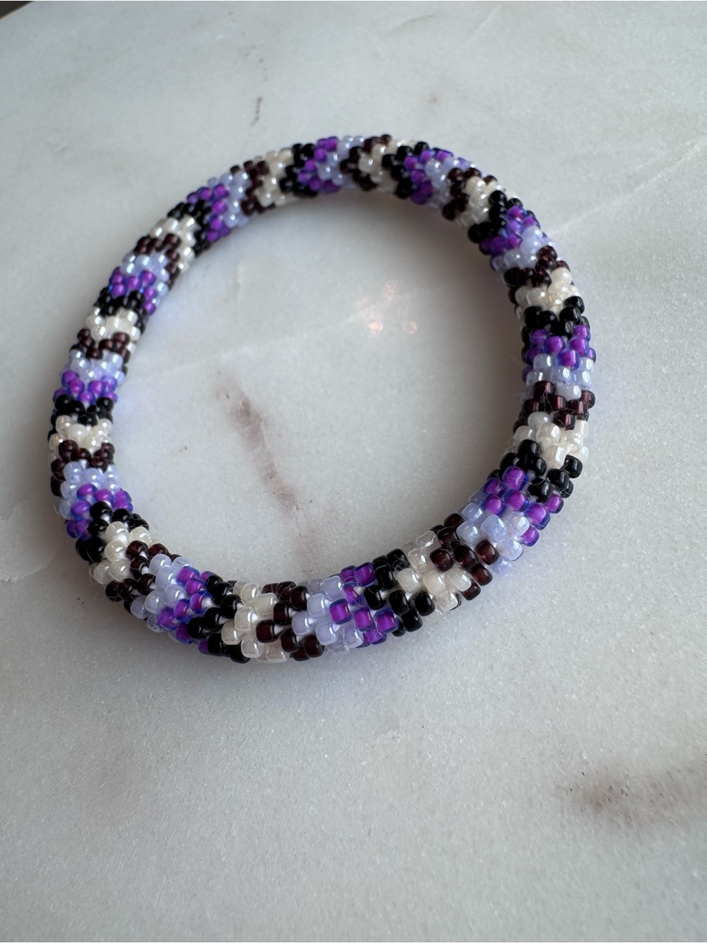 Sashka Co. Purple, Black & White Beaded Bracelet Set - Picture 5 of 5